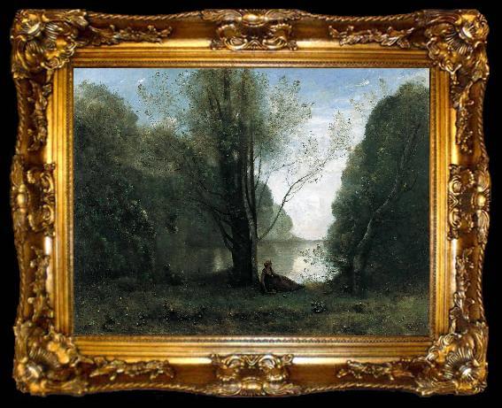 framed  Jean Baptiste Camille  Corot Solitude Recollection of Vigen Limousin, ta009-2